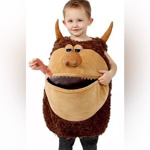 Feed Me Wild Man costume. Moth serves as candy bag! Fits size 4-5t. Worn once.